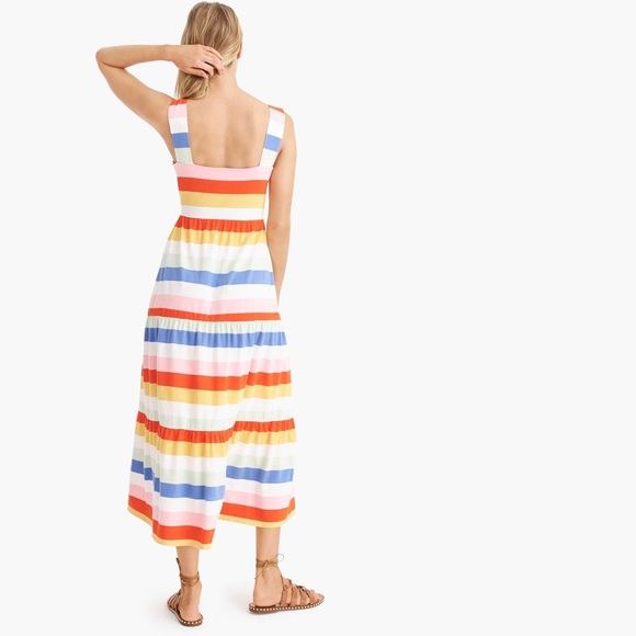 JCREW tiered knit maxi dress in rainbow stripe - Picture 3 of 5